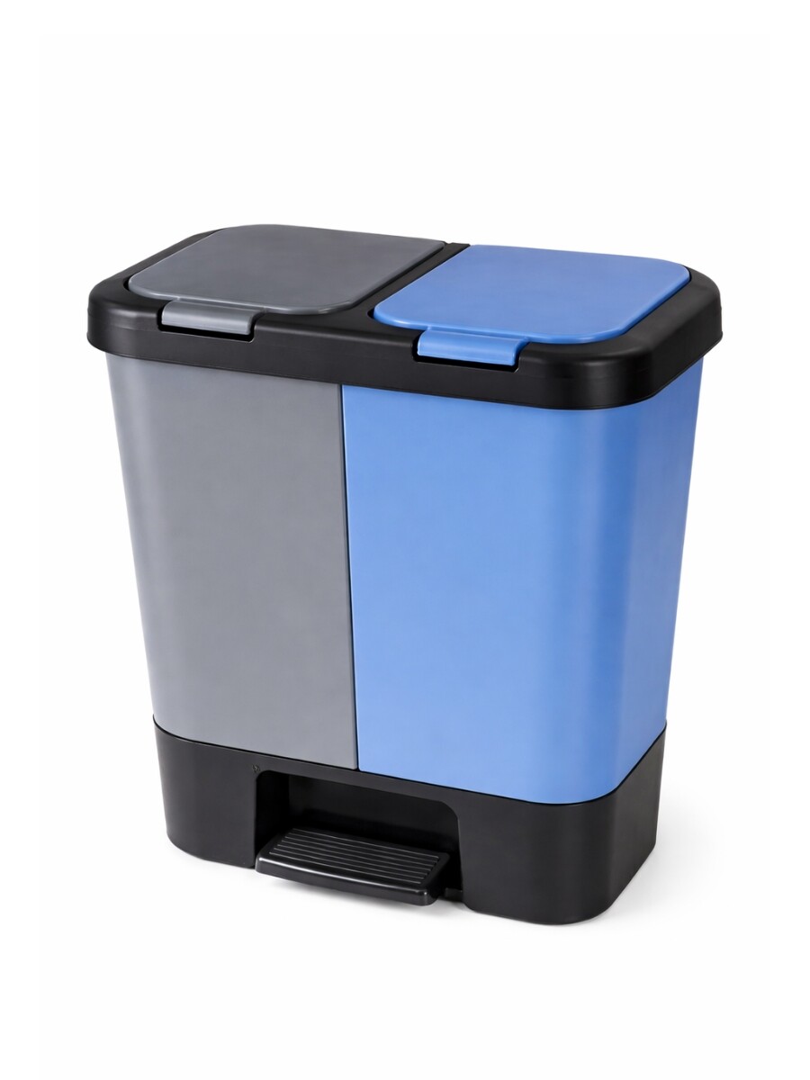 CONTENEDORES DOBLE COMPARTIMENTO - gris y azul 