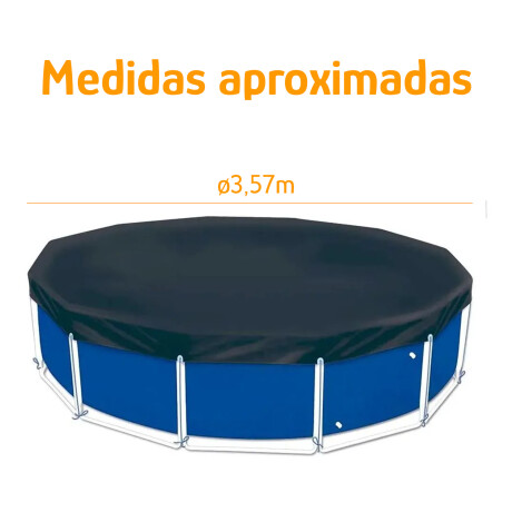 Cobertor P/Piscina Circular 5000y5500L Diám 3.57M de PVC Mor Azul