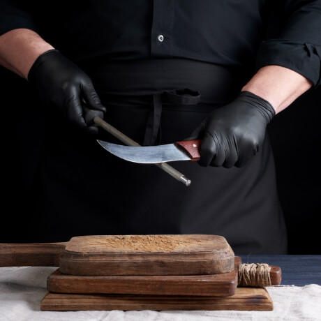 Chaira de Acero Inoxidable Mango Negro 30.5 cm Chaira de Acero Inoxidable Mango Negro 30.5 cm