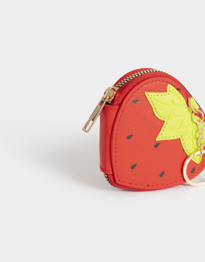 Monederos Estampados Monedero De Cuerina "berry" - Rojo Frutilla