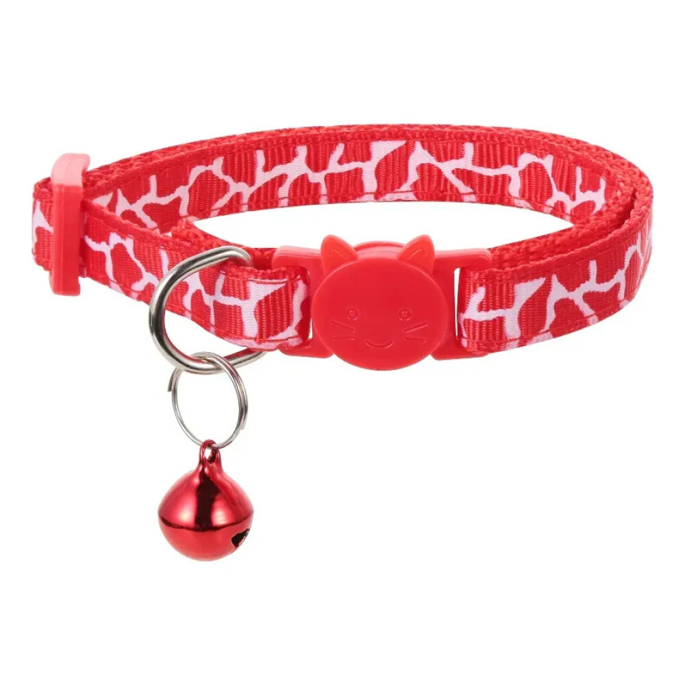 Collar Para Gatos Animal Print Con Cascabel ROJO