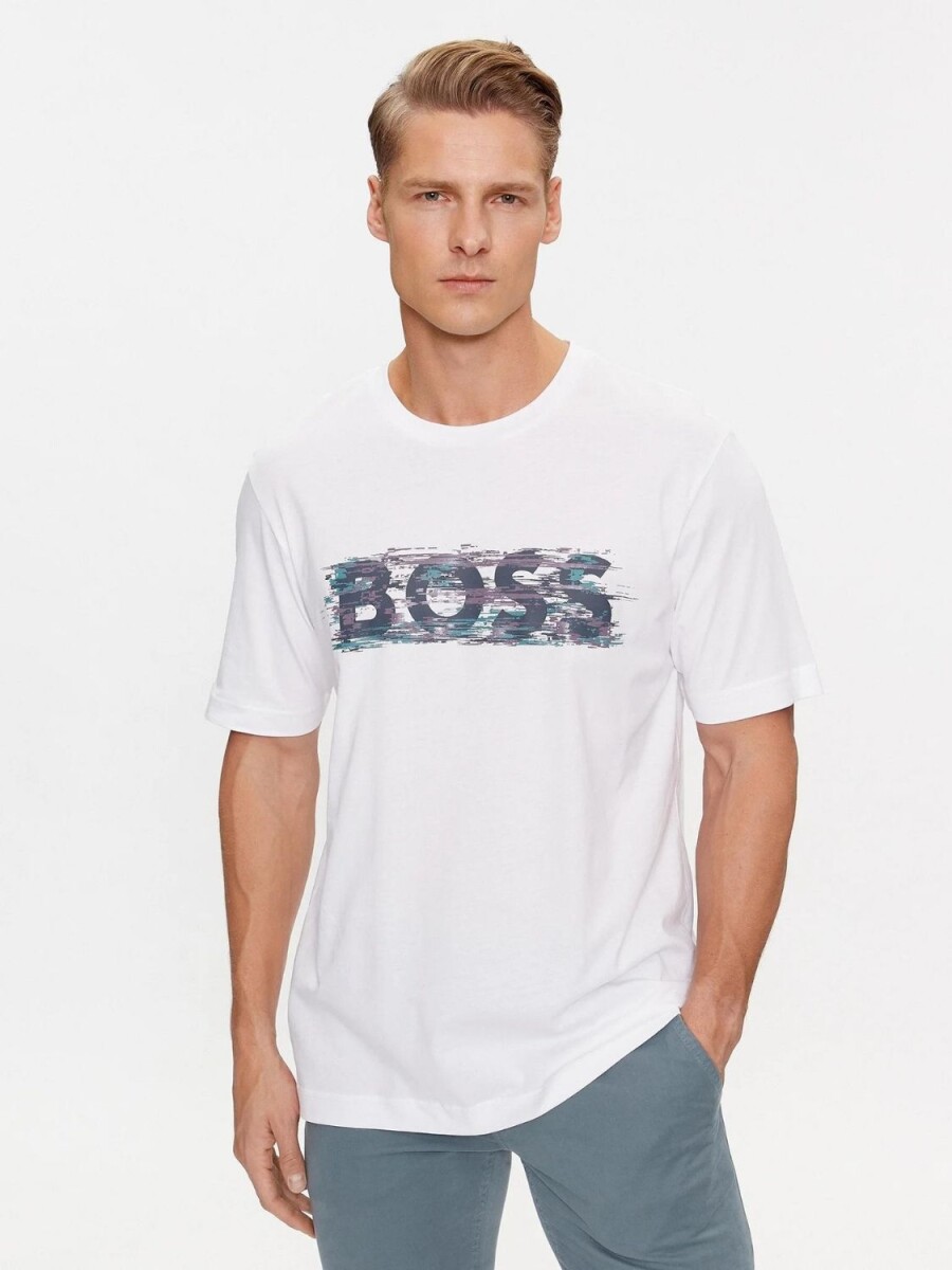 Hugo Boss -Remera de algodón, TeDigitalLogo - Blanco 