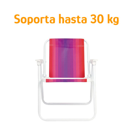 Silla Infantil Alta Acero Mor Plegable Reforzada 30kg Coral/violeta