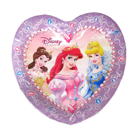 Cotillón Plato Corazón x 8 Princesas Disney