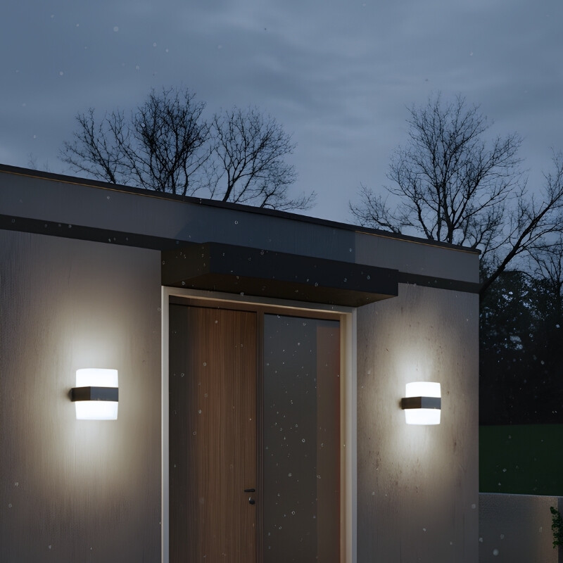 ARTEFACTO EXTEIOR MENFI PARA ADOSAR EN PARED BIDIRECCIONAL 10W Aplique Exterior LED Menfi Para Adosar Bidireccional 10W Negro