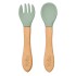 Set cubiertos silicona bambu BUBA verde