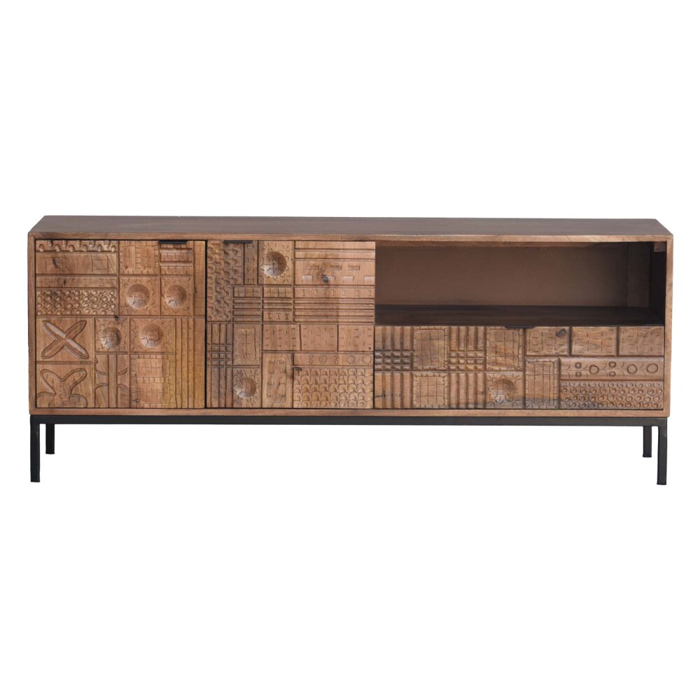 RACK PARA TV MADERA-DE-MANGO MARRON KANPUR CASTAÑO