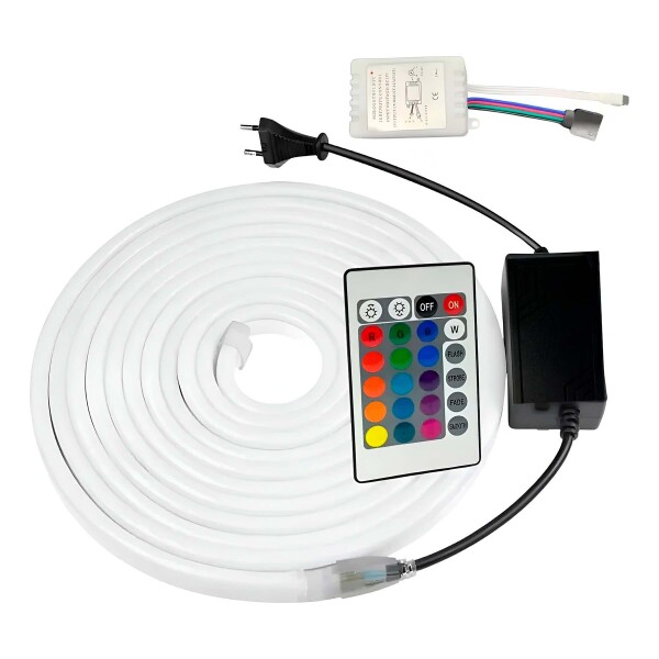 Luz Led Neon Rgb Rollo Cinta Luces Flexible Manguera 5 Metrs Color RGB