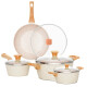 Batería 7 piezas antiadherente BEIGE