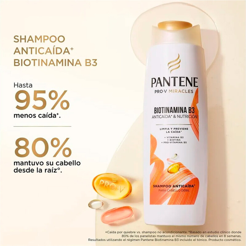 Shampoo Pantene Biotinamina B3 Anticaída 300 Ml. Shampoo Pantene Biotinamina B3 Anticaída 300 Ml.