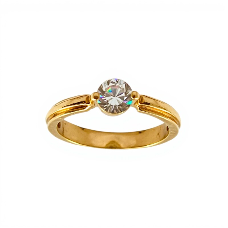 Anillo Solitario-Oro bajo-Piedra Zirconia-AN8081 conpiedra