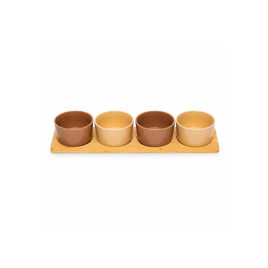Tapas Y Picadas Set 4 Cuencos Con Bandeja Tapas Y Picadas Set 4 Cuencos Con Bandeja