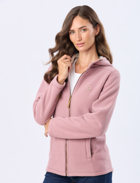 CAMPERA POLAR CON CAPUCHA Rosado