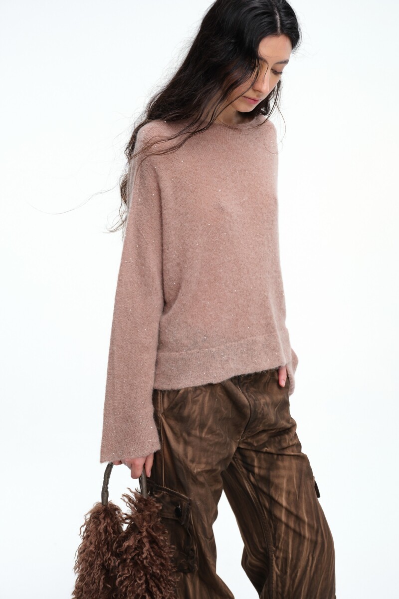 SWEATER LENTEJUELAS Marron