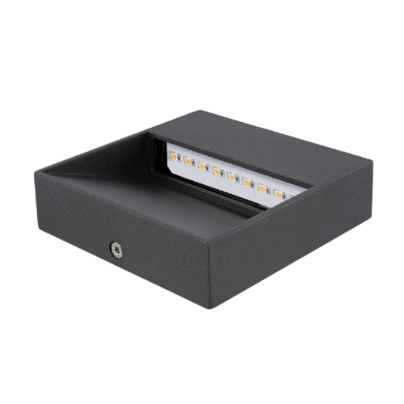 ARTEFACTO EXTERIOR DE PARED CUADRADO GALEANO 3W Luminaria de Exterior de Pared Cuadrado Galeano 3W Gris