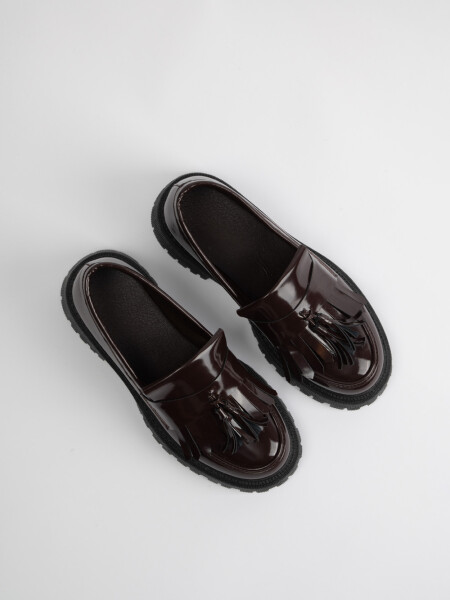 Mocasín flecos Marrón