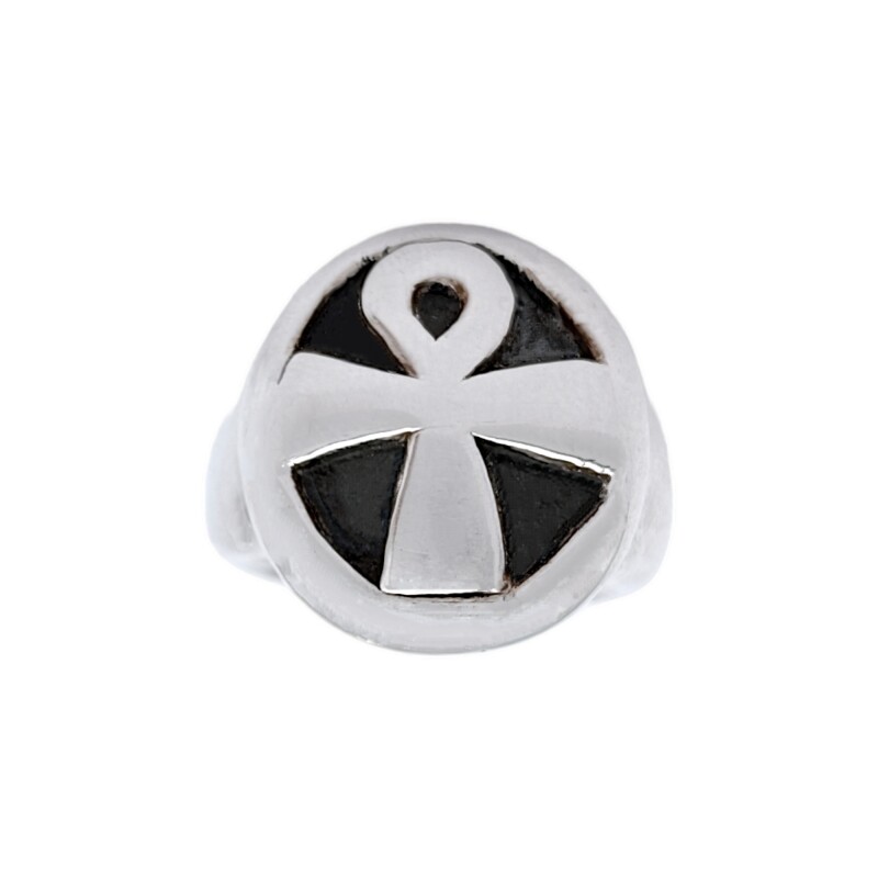Anillo Cruz Egipcia-Plata 925 Inflada-Sin Piedra-AN3023 sinpiedra