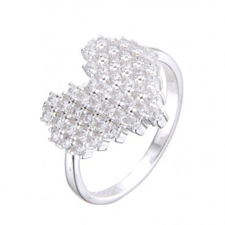 Anillo de plata 925 con circonias, CORAZON Anillo de plata 925 con circonias, CORAZON