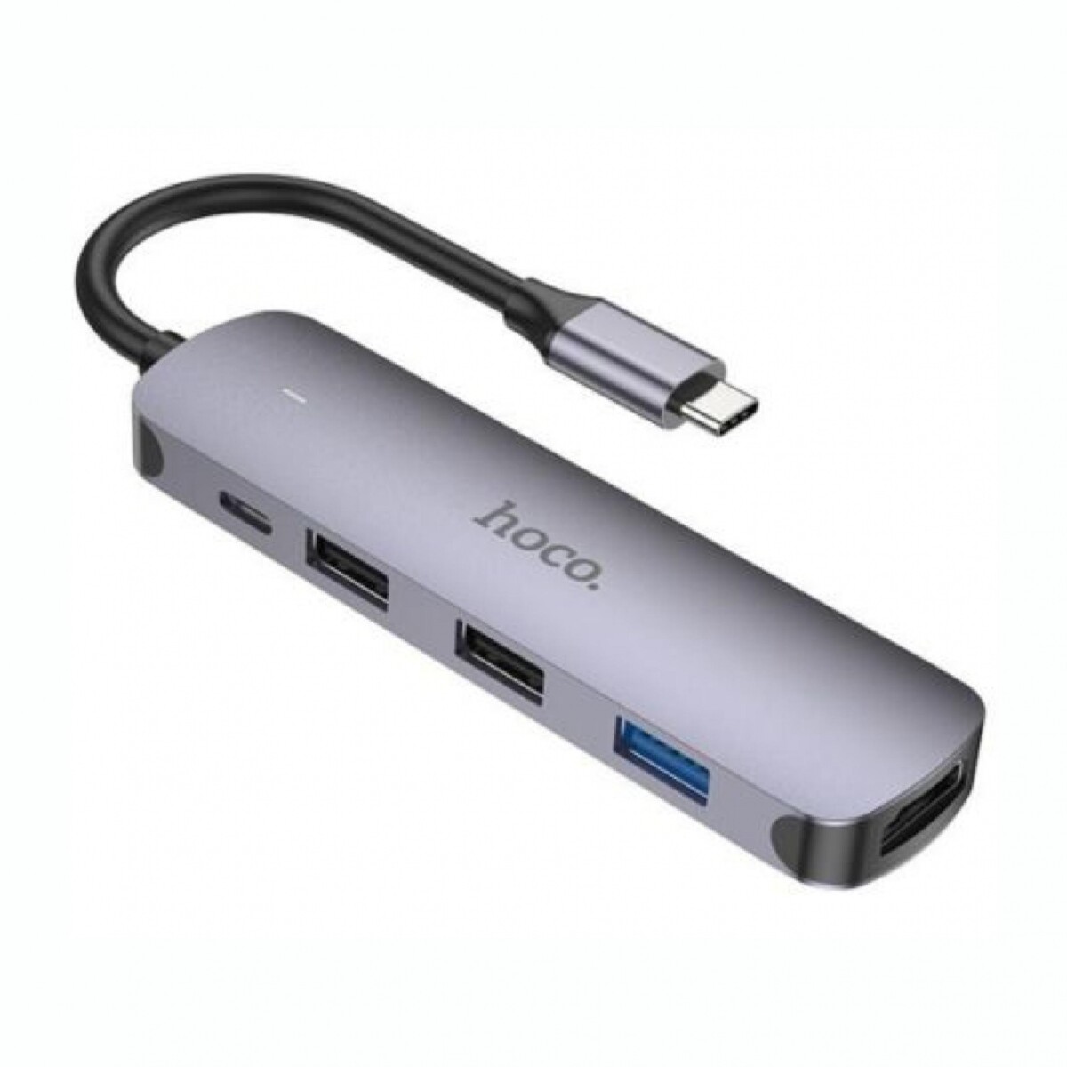Adaptador HOCO HB27 USB-C A USB-A/USB-C/HDMI - Metal Gray 