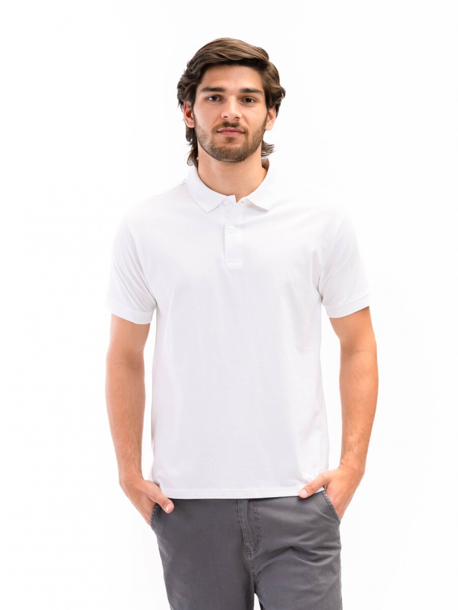Remera Polo Jersey - Blanco 