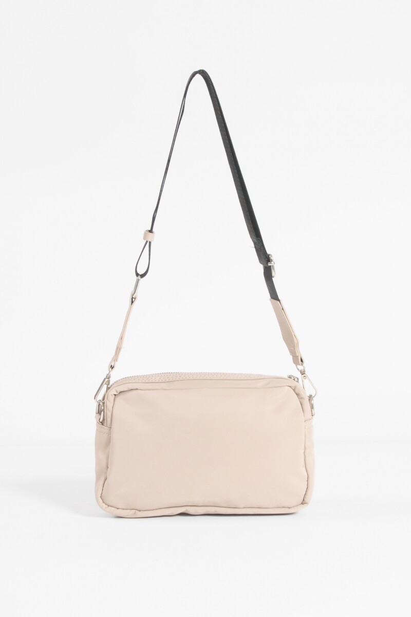 Bandolera zipper bolsillos beige