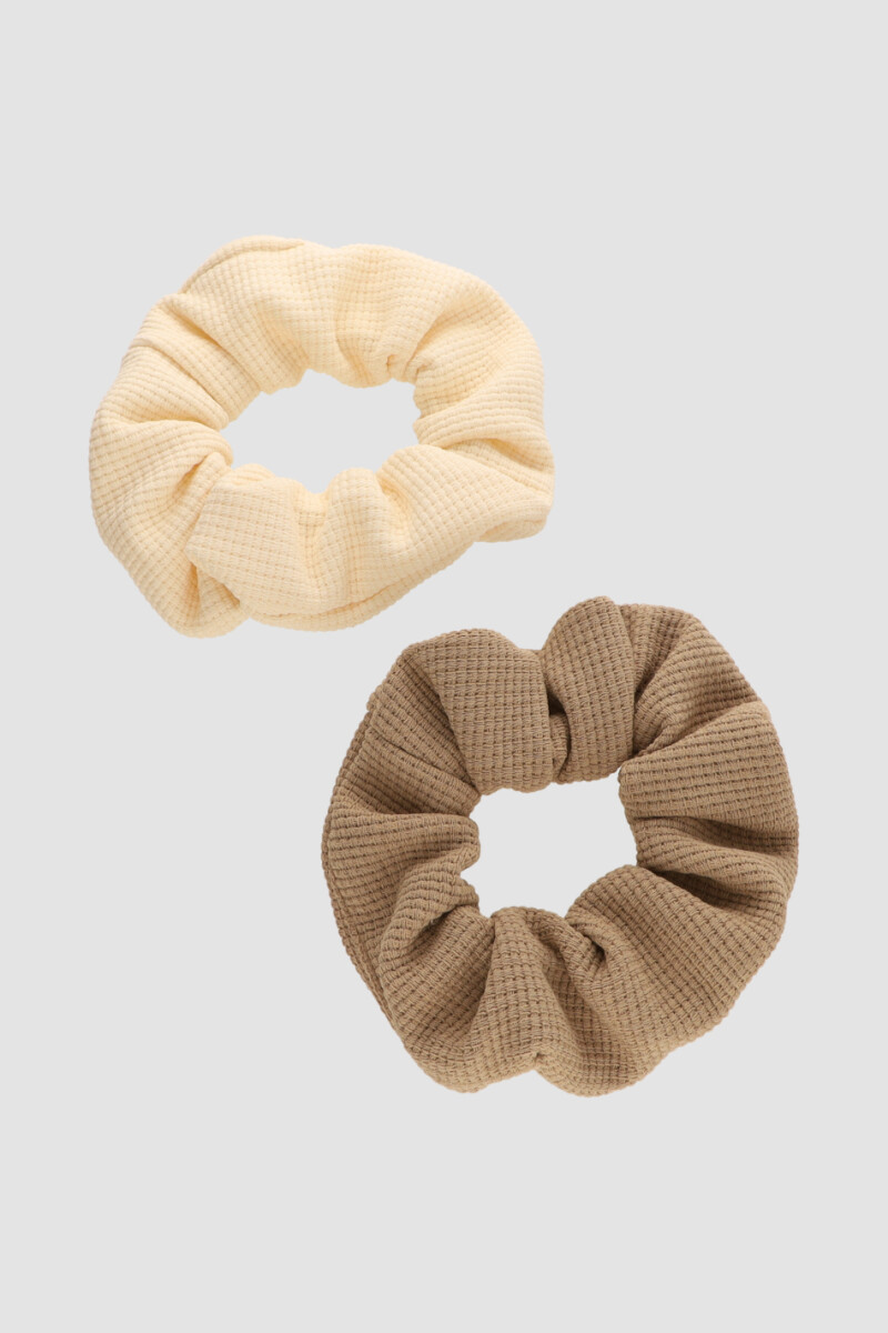 Pack x2 scrunchies textura waffle - Variante unica 