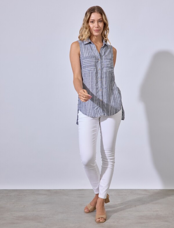 Camisola Lino GRIS/MULTI