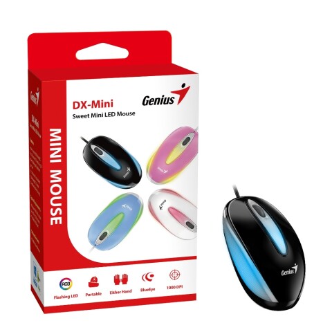 Mouse Genius Dx-mini Led Blanco Rgb NEGRO