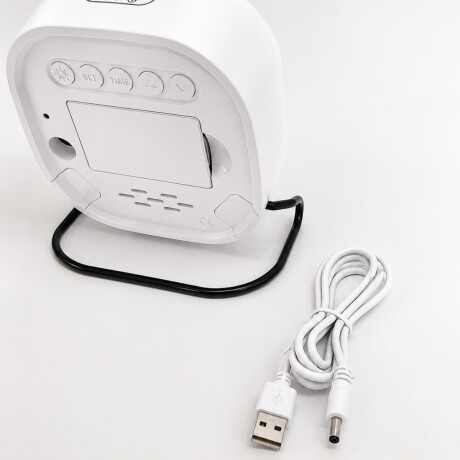 Reloj digital con indicador de temperatura Cuadrado Blanco Blanco