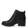 Botas de Mujer Bottero caña baja con cierre de cuero Negro