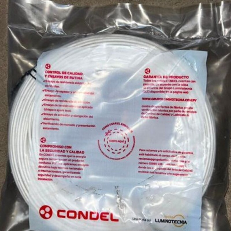 CABLE MULTIFILAR 0,75MM2 BLANCO CONDEL CABLE MULTIFILAR 0,75MM2 BLANCO CONDEL