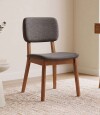 Silla de Comedor Classic Li­nea Manhattan Lino Gris/Natural