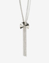 Collares Largos Metal Collar Largo De Metal - Plateado Rodio