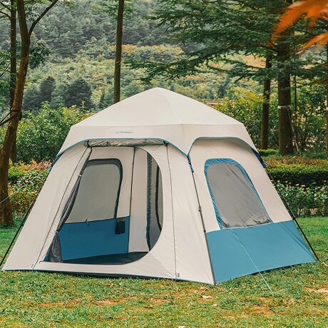 COMBO Carpa automática con toldo para 2 personas - Blanco + 2 Colchón inflable de 1 plaza COMBO Carpa automática con toldo para 2 personas - Blanco + 2 Colchón inflable de 1 plaza