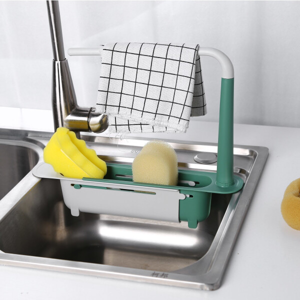 Organizador Extensible Escurridor Base Fregadero Pileta Variante Color Verde