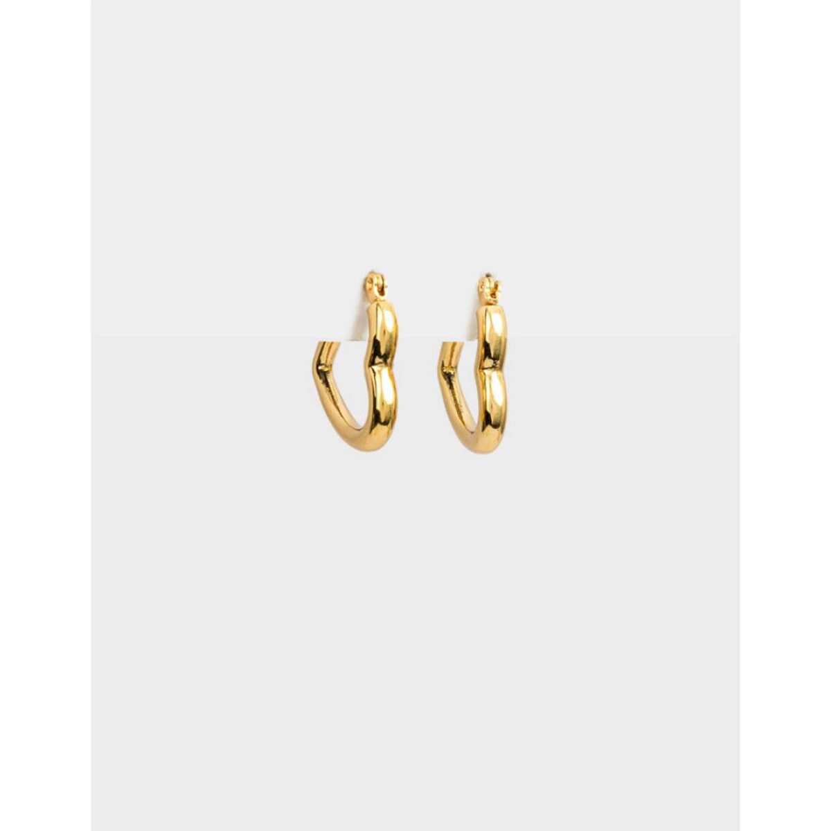 Argollas De Corazón De Acero - Dorado 