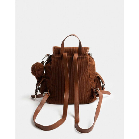 Mochila Solapa Corderoy Chocolate Marron Chocolate