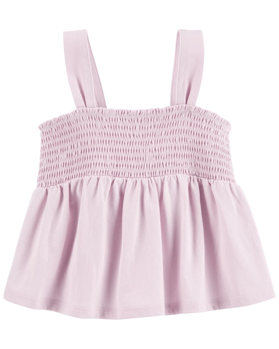Musculosa arrugada con tiras, rosada. Talles 2-5T 