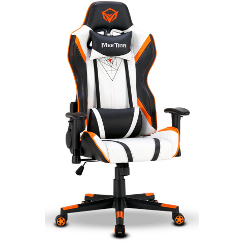 Silla Gamer Meetion MT-CHR15 Blanca y Naranja Silla Gamer Meetion MT-CHR15 Blanca y Naranja