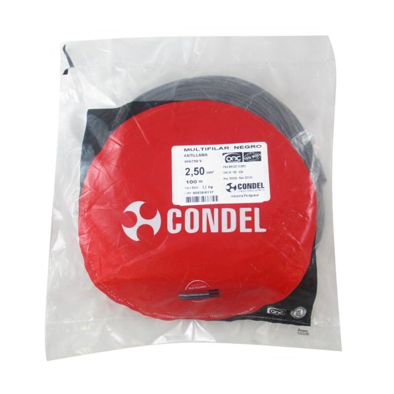 CABLE MULTIFILAR 2,50MM2 NEGRO CONDEL CABLE MULTIFILAR 2,50MM2 NEGRO CONDEL