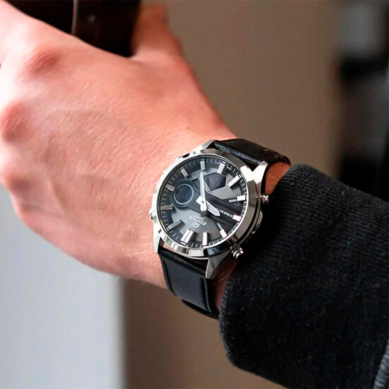 Reloj CASIO EDIFICE EFVC120L-8ADF Cuero Negro Esfera 45mm 0