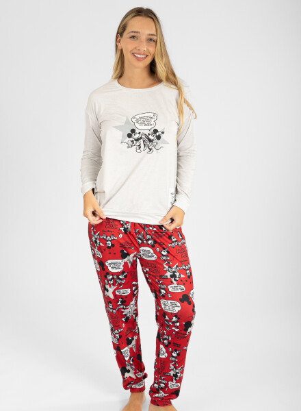 Pijama mickey illustration Gris melange