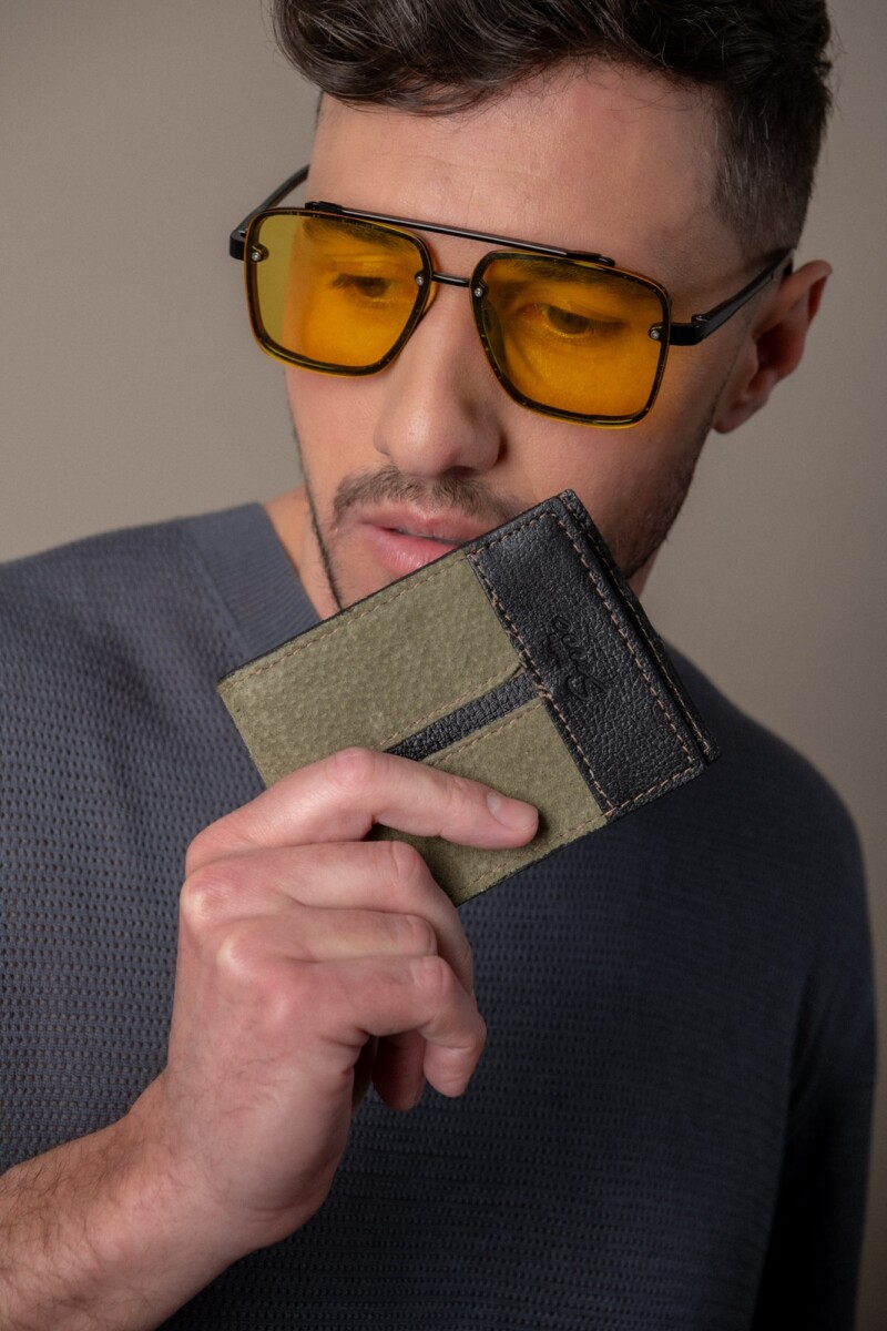 Billetera de cuero al corte - Verde 