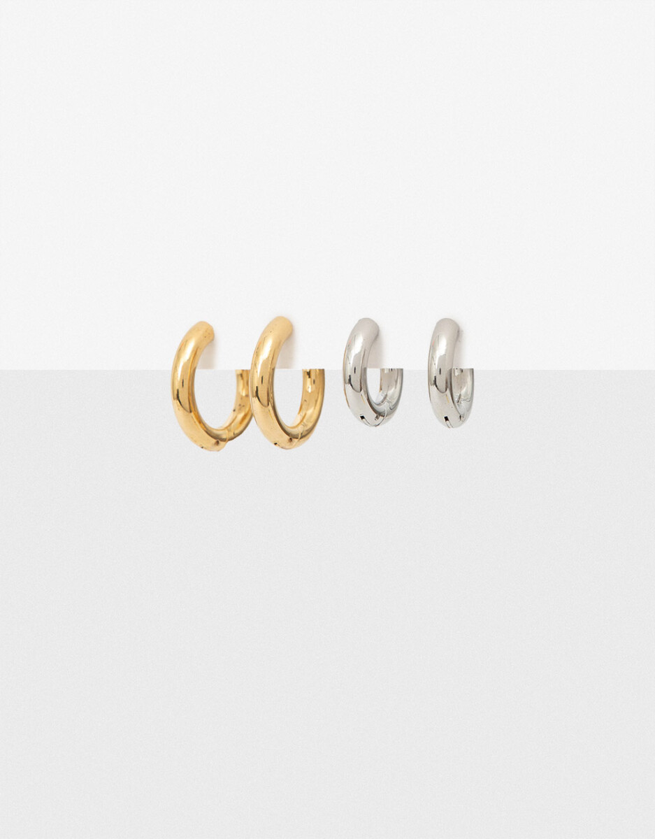 Set De Argollas De Acero Combinadas 