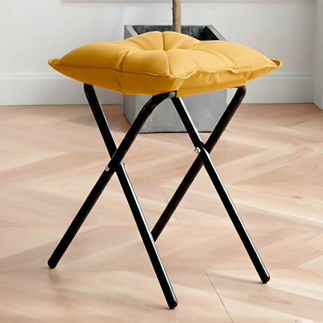 Silla Sillón Butaca Lazy Con Posapie Otomano Bolsillo Amarillo