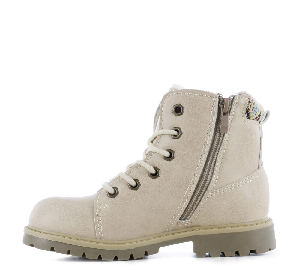 Borcego SANDY con pieza en tela tejida Beige