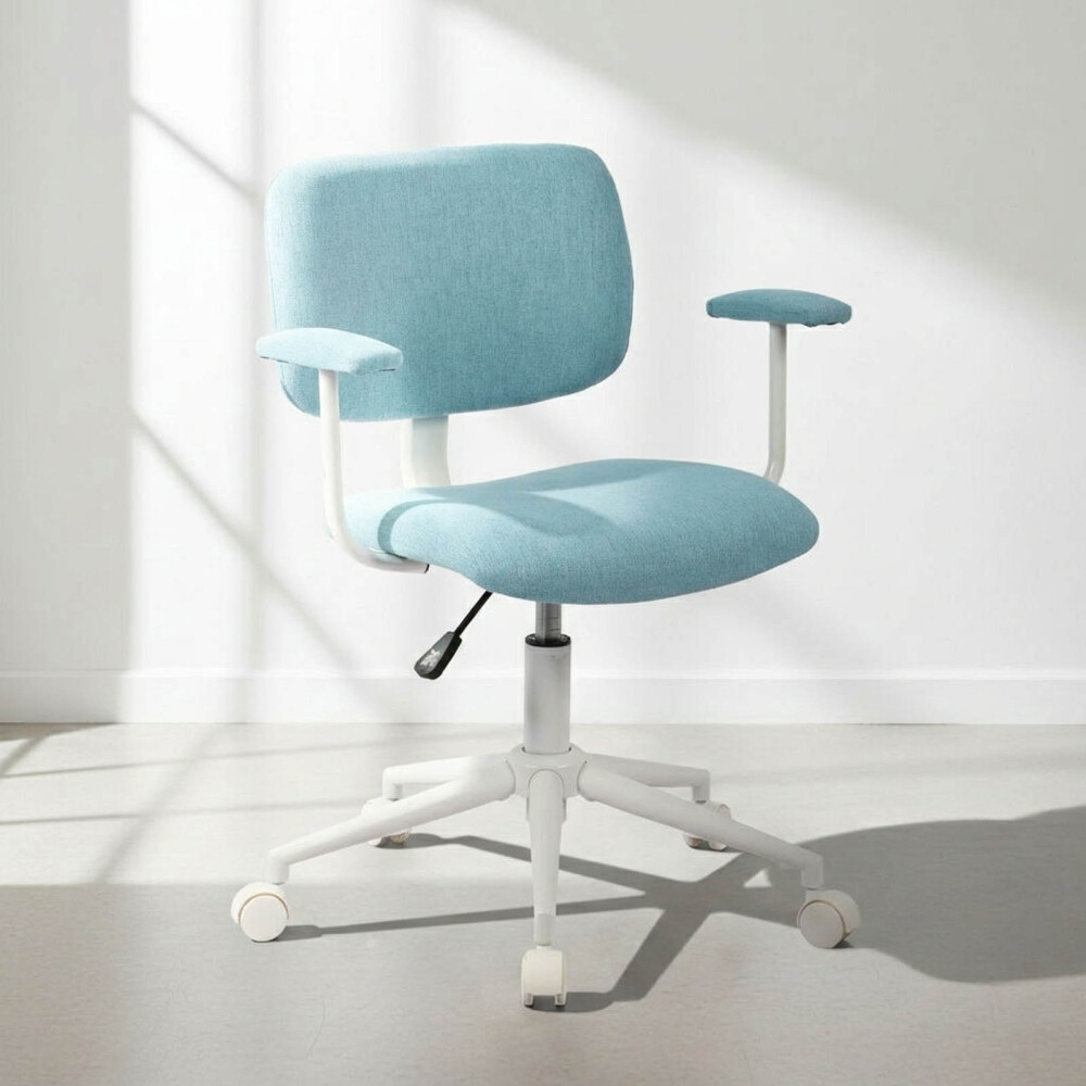 ASIENTO DE OFICINA POLIPROPILENO-Y-TELA CELESTE CLIFFORD