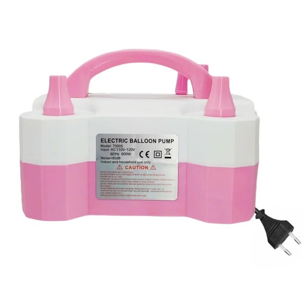 Inflador De Globos Eléctrico 2 Inyectores Cumpleaños Fiestas Variante Color Rosa