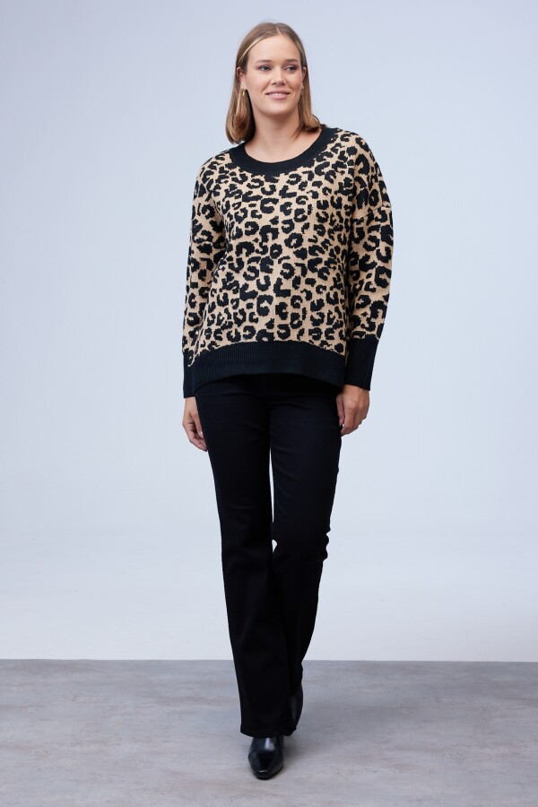 Buzo Animal Print NEGRO/BEIGE