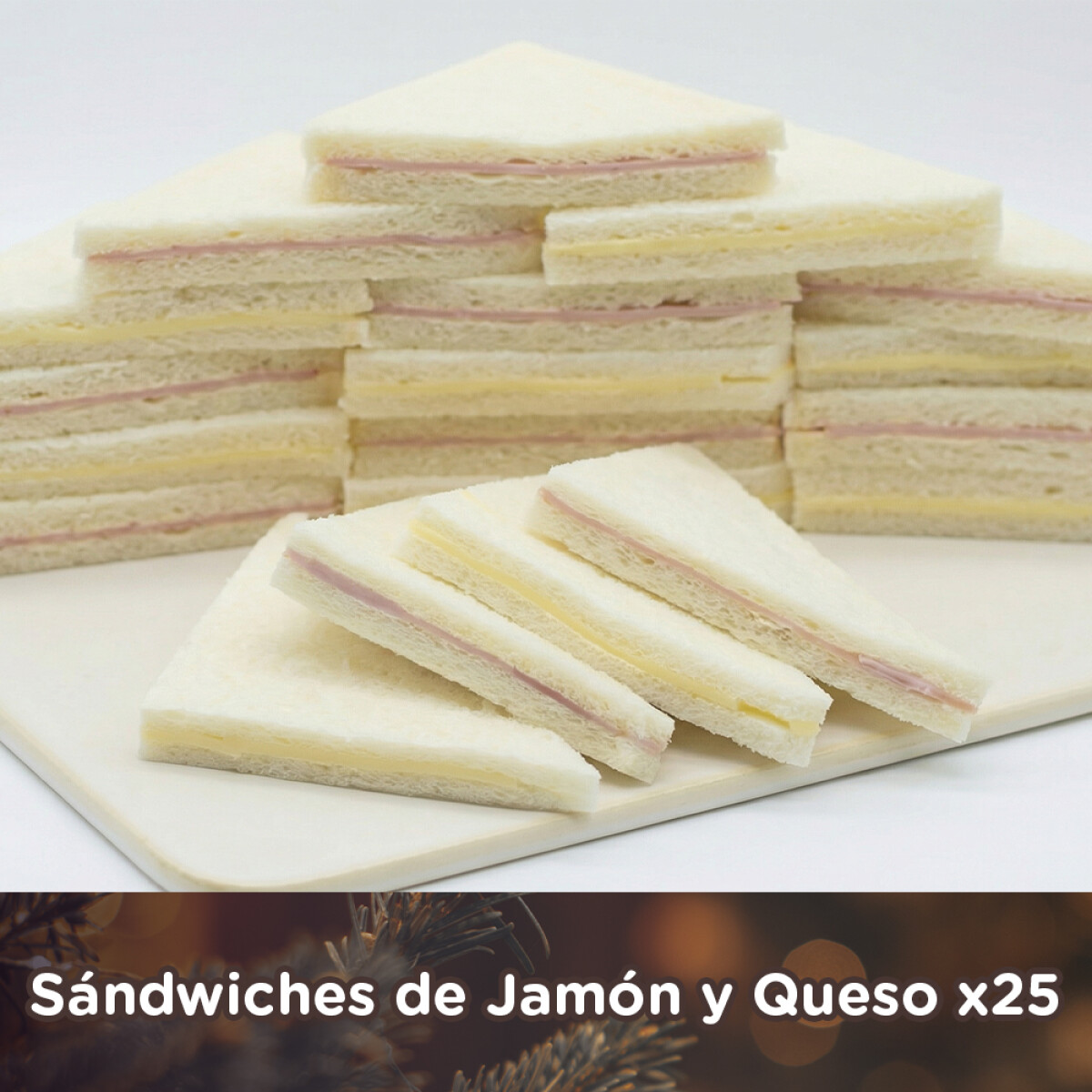 25 Sándwiches Triangulares de Jamón y Queso - 000 